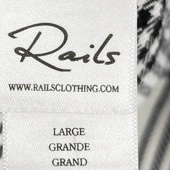 Rails Hunter Button Down Shirt Size Large white black‎ grey flannel - Picture 6 of 9
